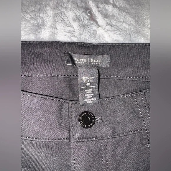 WHITE HOUSE BLACK MARKET Womens Black High Rise Skinny Flare Jeans Size 4 - Picture 10 of 13